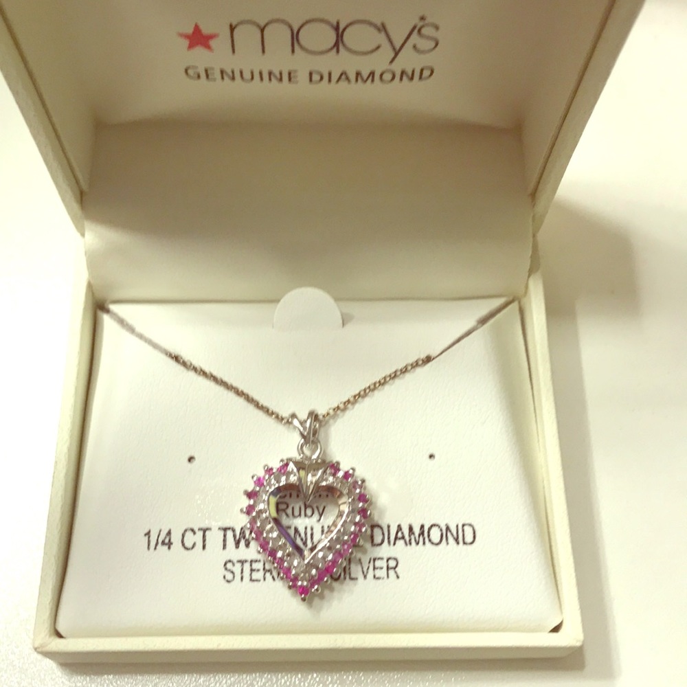 Genuine ruby 1/4 ct necklace